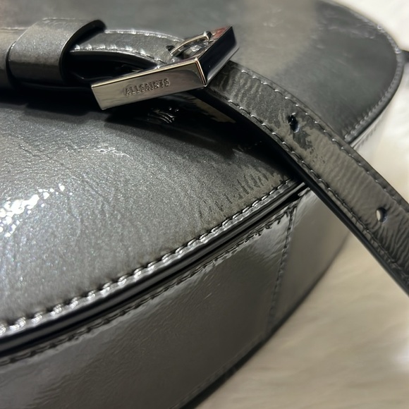 ALLSAINTS Captain Round Crossbody Ash Grey NWT - Picture 11 of 13